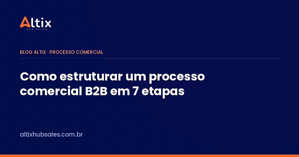 Como estruturar um processo comercial B2B em 7 etapas